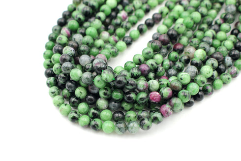 Ruby Zoisite Gemstone Beads, 6mm, Round
